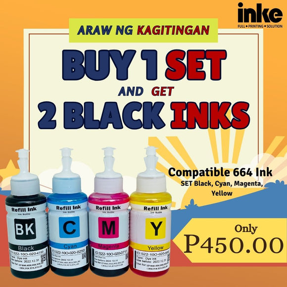 BUY 1 SET GET 2 BLACK COMPATIBLE 664 INKS FOR ARAW NG KAGITINGAN PROMO!