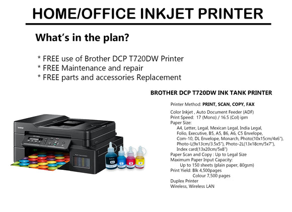 Brother DCP T720W (Unlimited Inks)