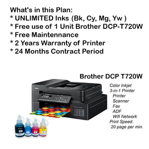 Brother DCP T720W (Unlimited Inks)